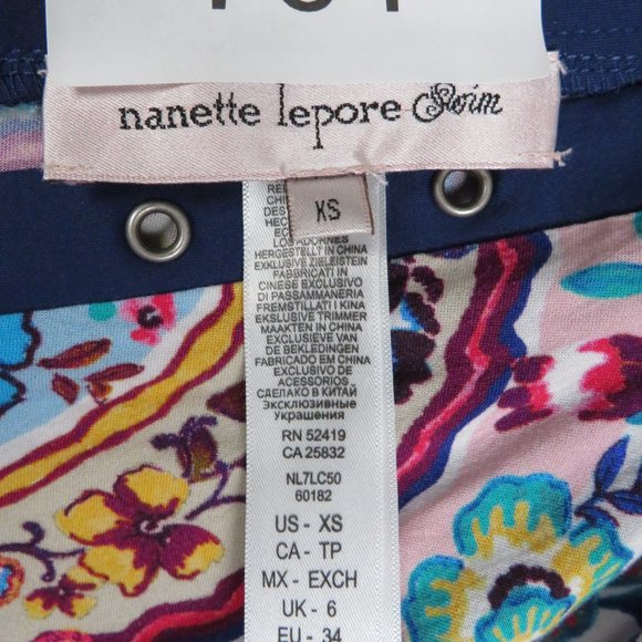 Nanette Lepore* Women's Short Sleeve V-Neck Front/Back BOHO Pullover Blouse~ XS - Picture 4 of 11